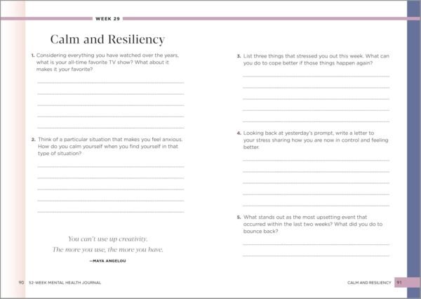 52-Week Mental Health Journal: Guided Prompts and Self-Reflection to Reduce Stress and Improve Well-Being - Image 3