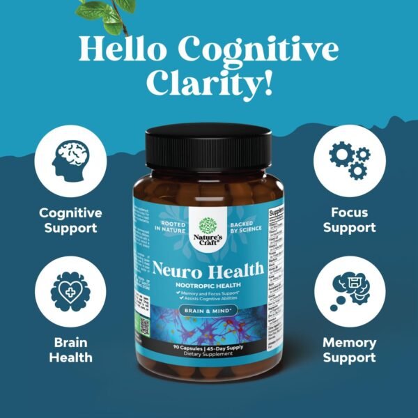 Nootropic Brain Supplement for Memory and Focus Enhancement - Vitamins for Mental Health & Clarity with VIT A, B6, Riboflavin, Niacin, Thiamin & Folate - Cognitive Complex for Mind Vitality - 90 Ct - Image 4