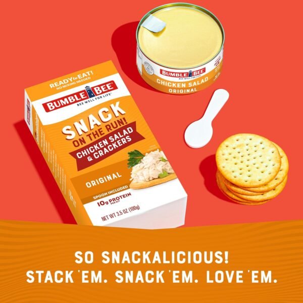 Bumble Bee Snack on the Run Chicken Salad with Crackers Kit, Ready to Eat, Spoon Included - Shelf Stable & Convenient Protein Snack, 3.5 Ounce (Pack of 3) - Image 5