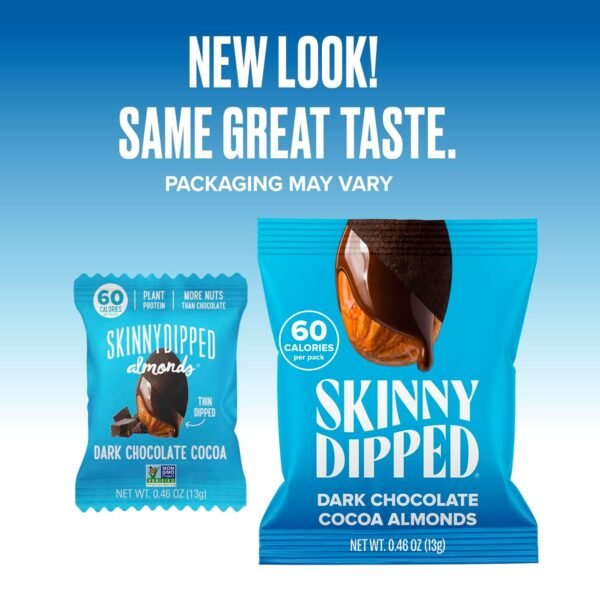 SkinnyDipped Snack Attack Minis Almond Variety Pack, Healthy Snack, Plant Protein, Gluten Free, 0.46 oz Mini Bags, Pack of 25 - Image 8
