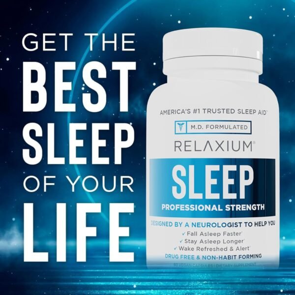 Relaxium Sleep Aid for Adults, Melatonin 5mg with Magnesium Glycinate, Sleep-Promoting Valerest & Ashwagandha, Non-Habit Forming Sleep Supplement, 60 Capsules, 30-Day Supply - Image 7