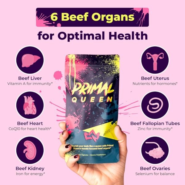 Female-Optimized Beef Organ Superfood Supplement (Beef Liver, Kidney, Heart, & 3 More) - 100% Grass Fed, Pasture Raised Cattle - Balance Hormones, Energy, & More for Women - Image 4