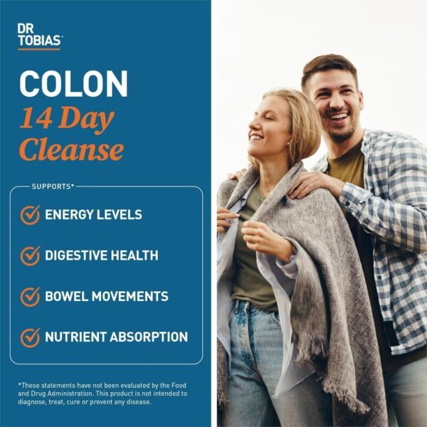 Dr. Tobias Colon 14 Day Cleanse, Advanced Gut Cleanse Detox for Women & Men with Cascara Sagrada, Psyllium Husk, Senna Leaf & Probiotics, Non-GMO Colon Cleanse, 28 Capsules 1-2 Daily - Image 3
