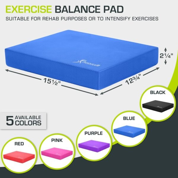 ProsourceFit Exercise Balance Pad – Large Cushioned Non-Slip Foam Mat & Knee Pad for Fitness, Stability Training, Physical Therapy, Yoga 15"x19" - Image 3
