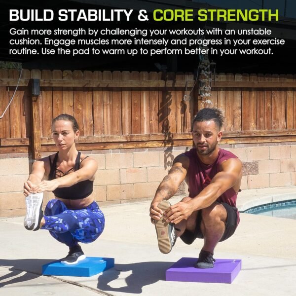 ProsourceFit Exercise Balance Pad – Large Cushioned Non-Slip Foam Mat & Knee Pad for Fitness, Stability Training, Physical Therapy, Yoga 15"x19" - Image 7