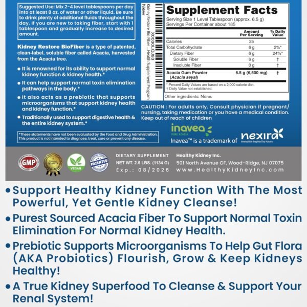 Bio Fiber, Kidney Cleanse Detox & Repair - Restorative Kidney Support & Kidney Supplement to Remove Waste, Kidney Health Supplement - Add to Tea for Kidney Health - 2.5 LBS - Image 6