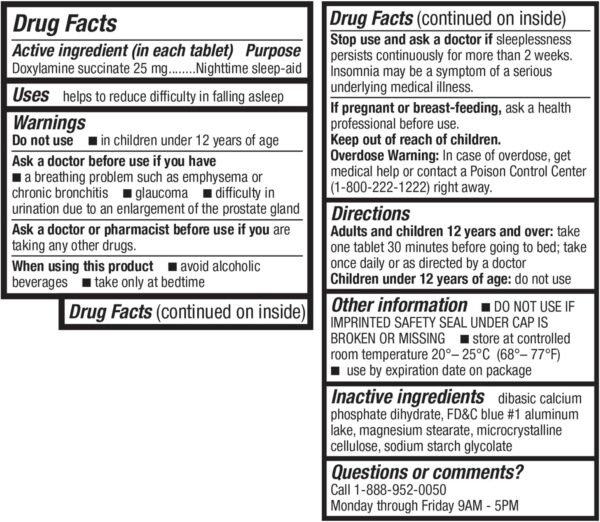 HealthA2Z® Sleep Aid | Doxylamine Succinate 25mg | Non Habit-Forming (120 Counts (Pack of 1)) - Image 4