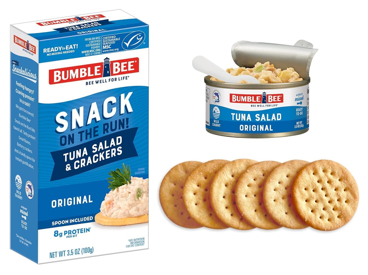 1747834679_Bumble-Bee-Snack-On-The-Run-Tuna-Salad-with-Crackers-Kit-3.5-oz-Pack-of-12-Ready-to-Eat-Spoon-Included-Wild-Caught-Tuna-Shelf-Stable-Convenient-Protein-Snack.jpg Bumble Bee Snack On The Run Tuna Salad with Crackers Kit, 3.5 oz (Pack of 12) - Ready to Eat, Spoon Included - Wild Caught Tuna - Shelf Stable & Convenient Protein Snack - Image 4