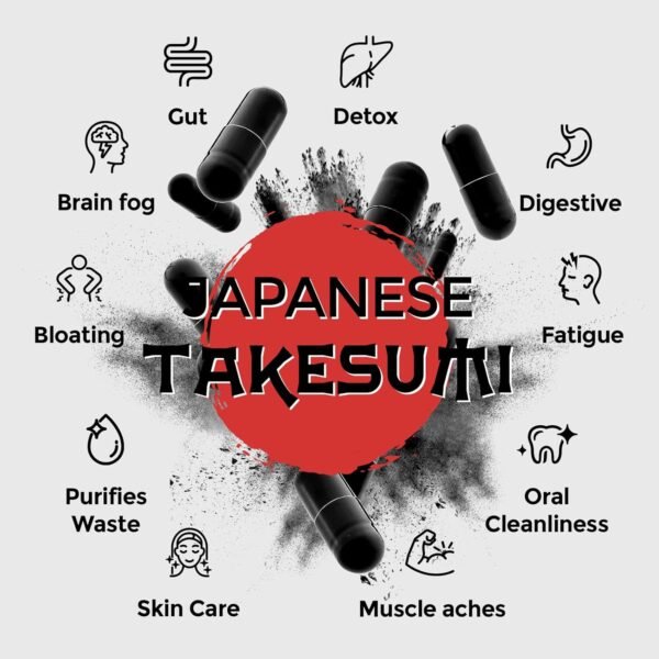 Takesumi Activated Charcoal 2000mg – Activated Charcoal from Bamboo for Max Absorption, Detox & Gut, 120 Vegan Capsules - Image 4