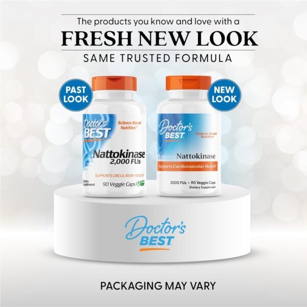 Doctors Best Nattokinase, 2000 Fus, Supports Cardiovascular Health, Non-GMO, Vegan 90 Veggie Caps - Image 2