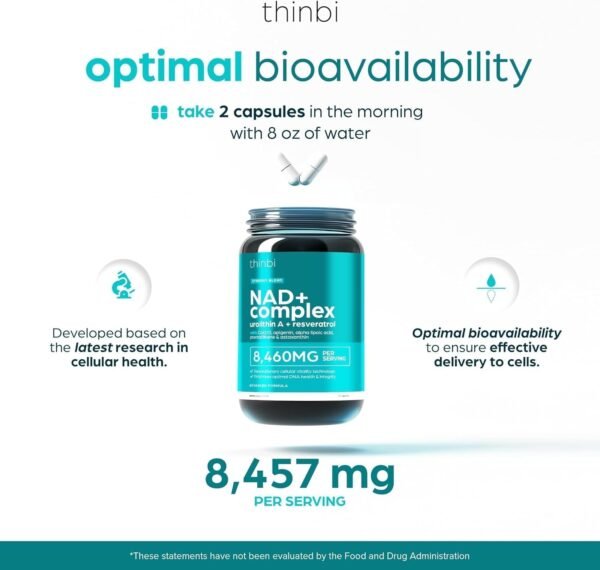 NAD Supplement 8457 mg Extra Strength NMN Alternative Liposomal, Green Tea + Astaxanthin for Women & Men, Resveratrol, CoQ10, Alpha Lipoic Acid – Energy Anti-Aging,Cell Regeneration –30-Day - Image 4
