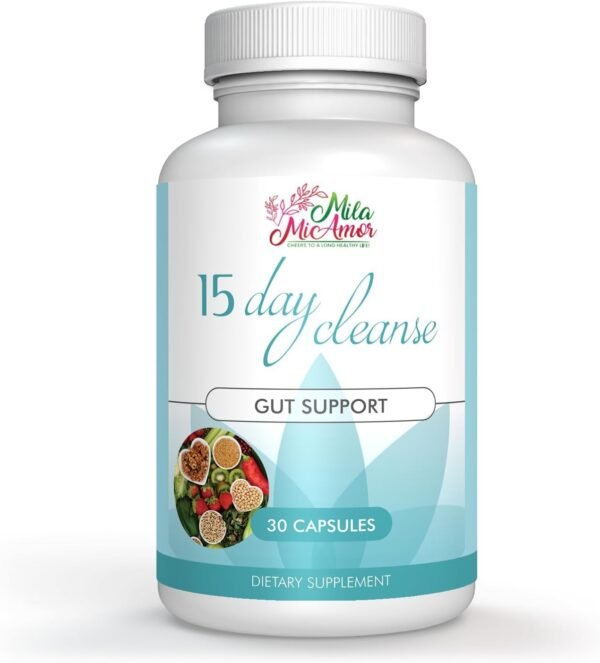 Milamiamor 15 Day Cleanse - Gut and Colon Support - Advanced Gut Cleanse Detox for Women & Men with Senna, Cascara Sagrada & Psyllium Husk - Non-GMO - Made in USA - 30 Capsules - Image 3