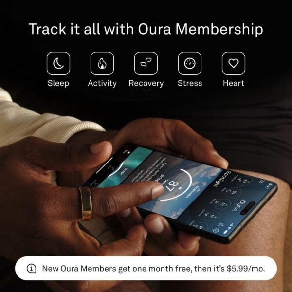 Oura Ring Gen3 Horizon - Silver - Size 10 - Smart Ring - Size First with Oura Ring Gen3 Sizing Kit - Sleep Tracking Wearable - Heart Rate - Fitness Tracker - 5-7 Days Battery Life - Image 4