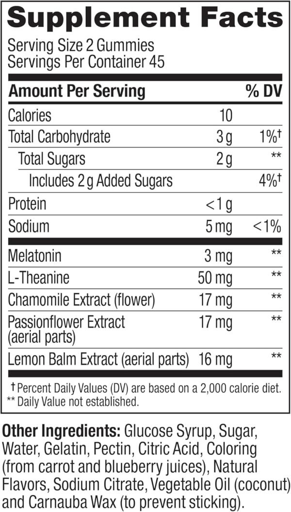 Olly Sleep Gummy, 3mg Melatonin, L-Theanine, Chamomile, Lemon Balm, Sleep Aid, BlackBerry, 90 Count - Image 7