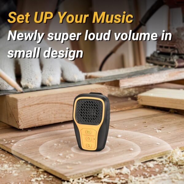 INGA Wearable Bluetooth Speaker, IP67 Waterproof Clip-on Mini Portable Speakers, Wireless Clip Speaker with Built-in Mic, Hands-Free Music and Calls for Work/Riding/Golf/Outdoor(Yellow) - Image 4