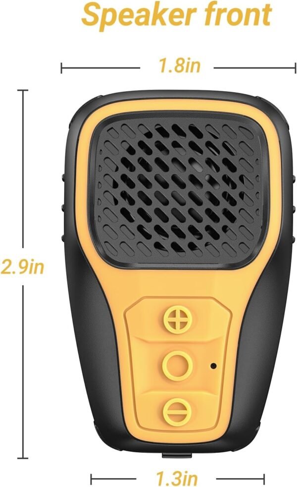 INGA Wearable Bluetooth Speaker, IP67 Waterproof Clip-on Mini Portable Speakers, Wireless Clip Speaker with Built-in Mic, Hands-Free Music and Calls for Work/Riding/Golf/Outdoor(Yellow) - Image 8