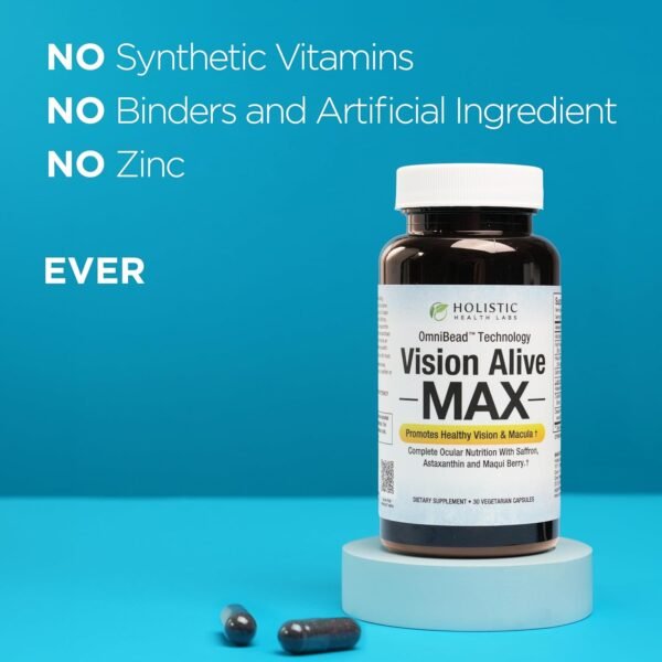 Vision Alive Max with 8 Natural Ingredients Lutemax® 2020, Bilberries, Blueberries, c3g from Black Currant, Maqui Berry, Saffron, and Astaxanthin (30 Count (Pack of 1)) - Image 6