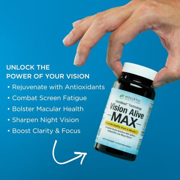 Vision Alive Max with 8 Natural Ingredients Lutemax® 2020, Bilberries, Blueberries, c3g from Black Currant, Maqui Berry, Saffron, and Astaxanthin (30 Count (Pack of 1)) - Image 7