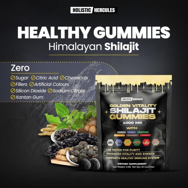 Himalayan Gold Shilajit Gummies with Ashwagandha Black Maca Tongkat Ali Panax Ginseng Mucuna | 100% Natural Organic | Vegan Non-GMO Sugar-Free (30) - Image 3