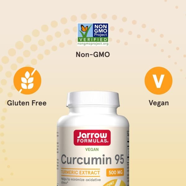 Jarrow Formulas Turmeric Curcumin Supplement - Curcumin 95, Turmeric Supplements, 500 mg for Antioxidant & Joint Support, 120 Capsules - Image 5