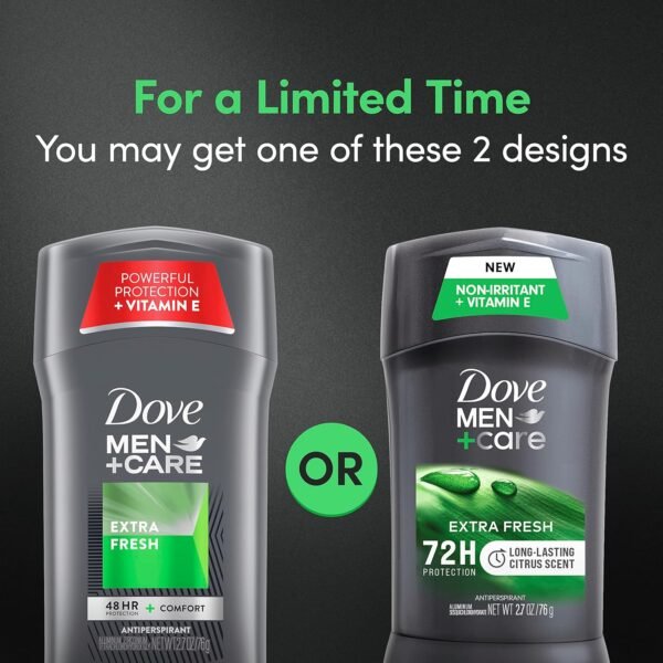 Dove Men + Care Antiperspirant Deodorant, 72hr Sweat & Odor Protection, Vitamin E, Triple Moisturizer, 4 Pack - Image 3