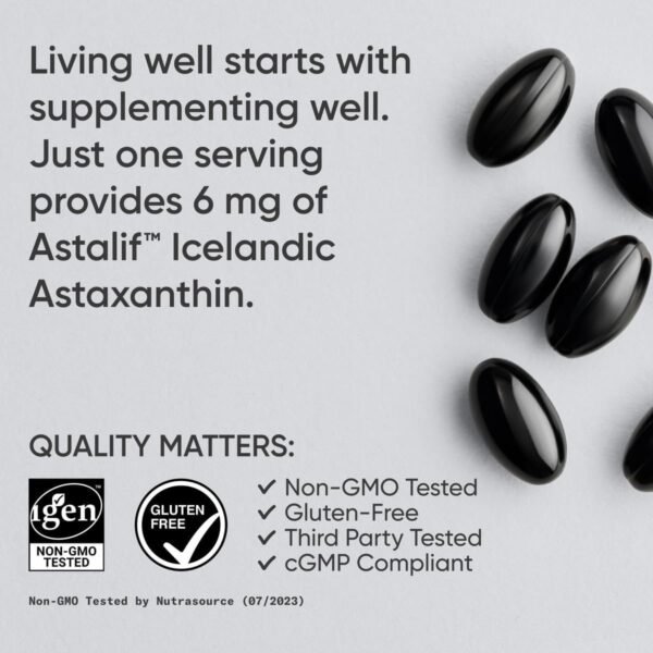 Sports Research Triple Strength Astaxanthin Supplement (6mg) with Organic Coconut Oil for Antioxidant Activity, Skin & Eye Health Support - Non-GMO Verified & Gluten Free - 120 Softgels - Image 4