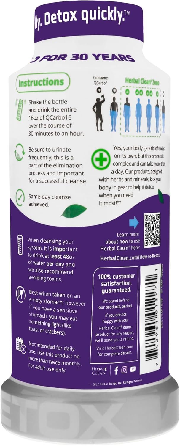 1747906384_Herbal-Clean-QCarbo16-Same-Day-Detox-Drink-Grape-Flavor-16-fl-oz.jpg Herbal Clean - QCarbo16 Same-Day Detox Drink, Grape Flavor, (16 fl oz) - Image 3