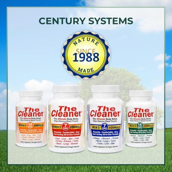 Century Systems The Cleaner Detox, Powerful 14-Day Complete Internal Cleansing Formula for Men, Support Digestive Health, 104 Vegetarian Capsules - Image 9