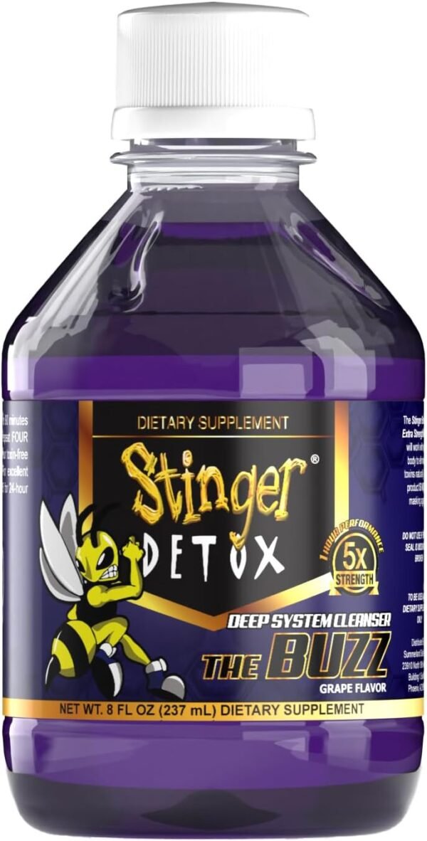 Stinger Detox Buzz 5X Extra Strength Drink – Grape Flavor – 8 FL OZ - 2 Pack - Image 5