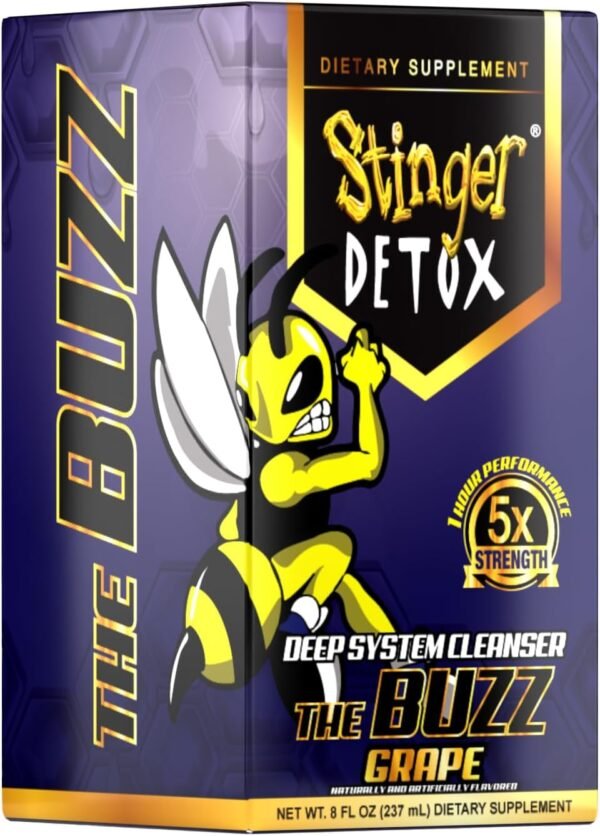 Stinger Detox Buzz 5X Extra Strength Drink – Grape Flavor – 8 FL OZ - 2 Pack - Image 6