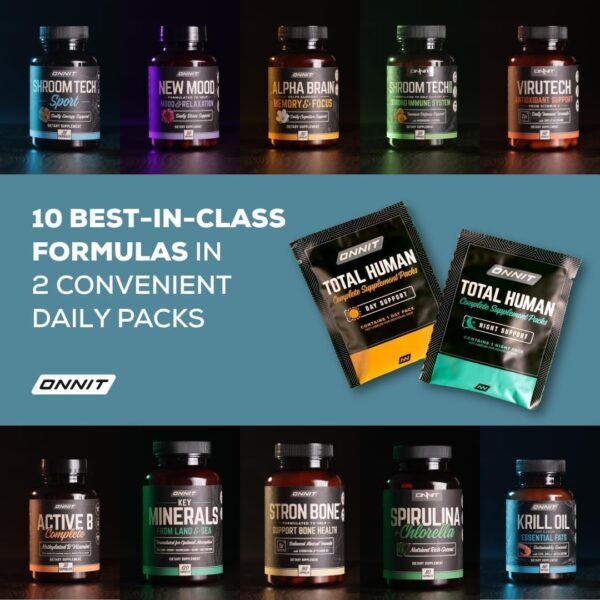 ONNIT Total Human Day and Night Vitamin Packs for Men and Women,Capsule, Adult Multivitamin, 30-Day Supply - Image 7