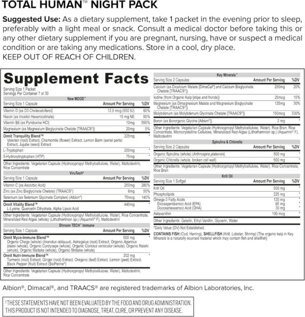 ONNIT Total Human Day and Night Vitamin Packs for Men and Women,Capsule, Adult Multivitamin, 30-Day Supply - Image 9