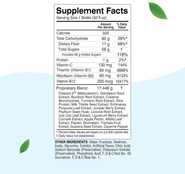 Herbal Clean QCarbo32 Same-Day Premium Detox Drink, Grape Flavor, 32 Fl Oz - Image 4