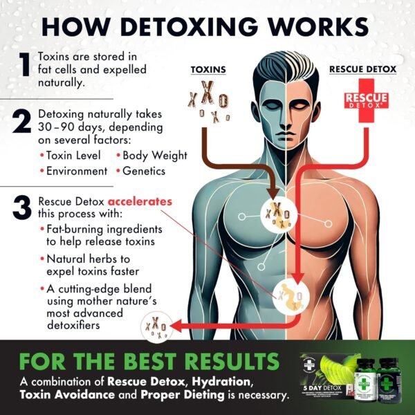 Rescue Detox 5 Day Permanent Detox Kit - 72ct Capsules | Comprehensive Full Body Cleanse with Bonus Instant ICE Caps - Image 7