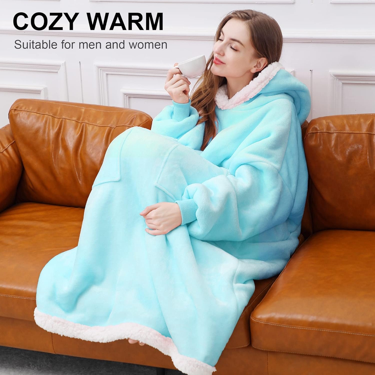 1747935441_Kipswiza-Wearable-Blanket-Hoodie-Cozy-Soft-Sherpa-Hooded-Blankets-Sweatshirt-Long-for-Women-Men-Adults-Teens-Mom-Daughter-with-2-Big-Pockets-Aqua.jpg Kipswiza Wearable Blanket Hoodie, Cozy Soft Sherpa Hooded Blankets Sweatshirt Long for Women Men Adults Teens Mom Daughter with 2 Big Pockets - Aqua - Image 4