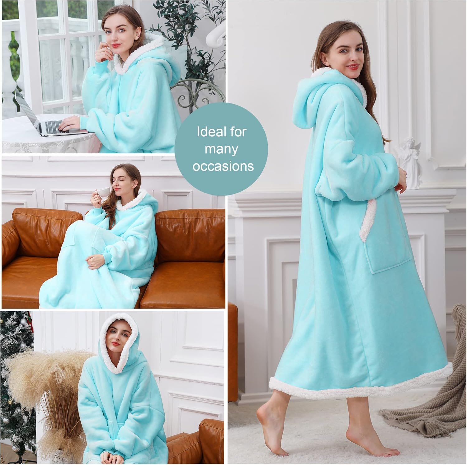 1747935443_Kipswiza-Wearable-Blanket-Hoodie-Cozy-Soft-Sherpa-Hooded-Blankets-Sweatshirt-Long-for-Women-Men-Adults-Teens-Mom-Daughter-with-2-Big-Pockets-Aqua.jpg Kipswiza Wearable Blanket Hoodie, Cozy Soft Sherpa Hooded Blankets Sweatshirt Long for Women Men Adults Teens Mom Daughter with 2 Big Pockets - Aqua - Image 5