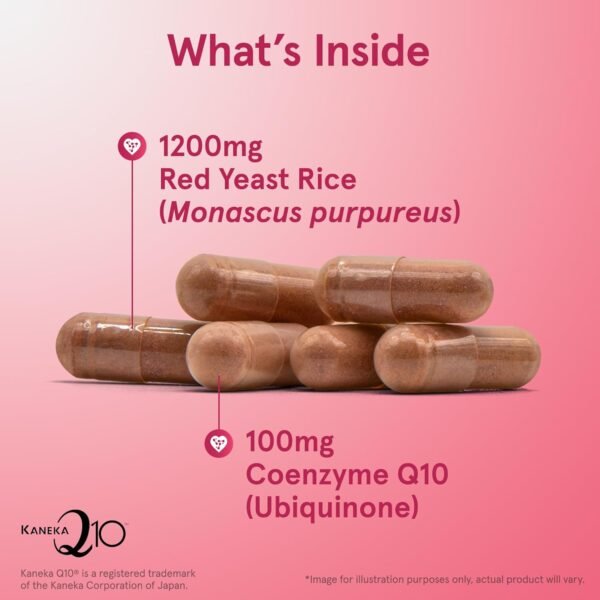 Jarrow Formulas Red Yeast Rice 1200 mg & Co-Q10 100 mg Per Serving - 120 Veggie Caps - 60 Servings - Herbal Heart Health Dietary Supplement - Supports Cardiovascular & Heart Health - Vegan - Image 3