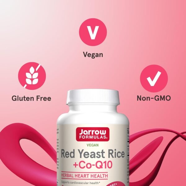 Jarrow Formulas Red Yeast Rice 1200 mg & Co-Q10 100 mg Per Serving - 120 Veggie Caps - 60 Servings - Herbal Heart Health Dietary Supplement - Supports Cardiovascular & Heart Health - Vegan - Image 5