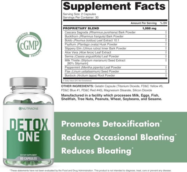 NutraOne DetoxOne 30​ Day Extra Strength Detox Cleanse Supports Healthy Digestive Function And Weight Loss| Promotes Detoxification, Increases Energy​ & Improves Nutrient Absorption - Image 5