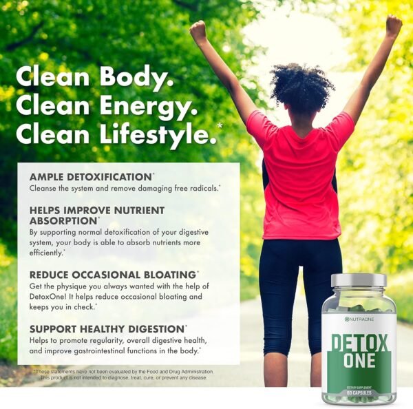 NutraOne DetoxOne 30​ Day Extra Strength Detox Cleanse Supports Healthy Digestive Function And Weight Loss| Promotes Detoxification, Increases Energy​ & Improves Nutrient Absorption - Image 7