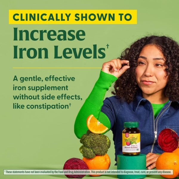 MegaFood Blood Builder Minis, Iron Supplement Clinically Shown to Increase Iron Levels Without Side Effects - Vegan Supplement with Vitamin C, Vitamin B12 & Folic Acid, 72 Tablets (36 Servings) - Image 4