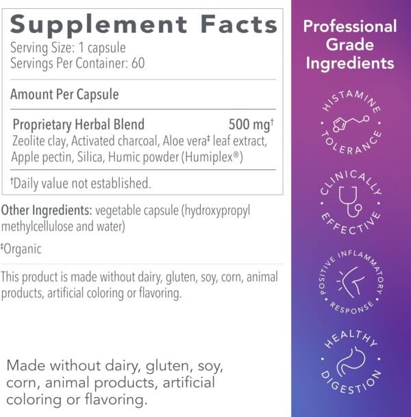 Biocidin G.I. Detox+ Activated Charcoal Binder & Zeolite Detox Supplements with Silica - Helps Bind & Clear Toxins - Supports Full Body Cleansing and May Reduce Bloating (60 Capsules) - Image 6