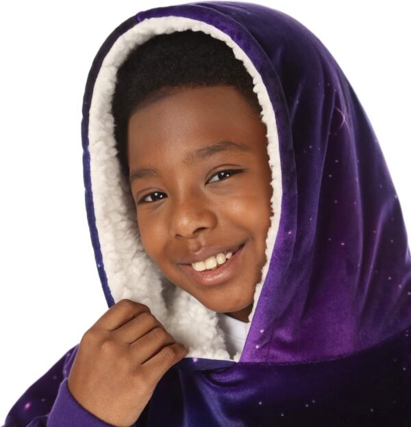 THE COMFY Original Jr | Oversized Sherpa Fleece Wearable Blanket for Kids with Hood & Pocket | Seen on Shark Tank - Image 7