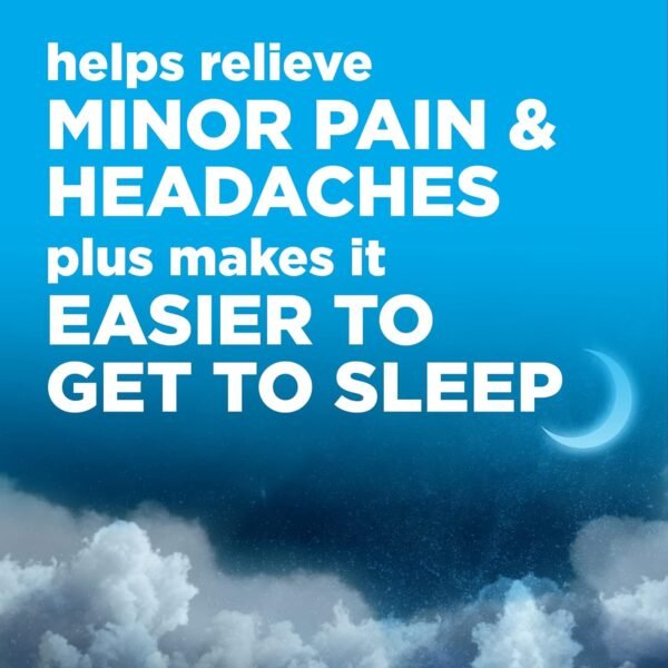 Amazon Basic Care Acetaminophen PM Caplets, Pain Reliever Plus Nighttime Sleep Aid, Extra Strength, Helps Occasional Minor Aches, Pains and Headache Relief, 100 Count, Packaging may vary - Image 6