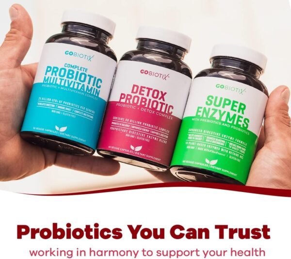 GOBIOTIX Detox Probiotic Supplement for Digestive Health - Milk Thistle, Turmeric, and Dandelion Root, Enzymes for Gut Health - 50 Billion CFU - 60 Capsules - Image 8
