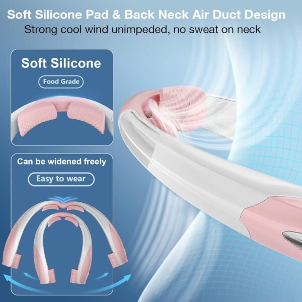 AI Neck Fan, 6 Speeds Adjustable Portable Personal Fan Rechargeable, 6000 mAh Battery Faster Cooling Wearable, Ultra Quiet for Home, Office, Travel, Outdoor - Image 6