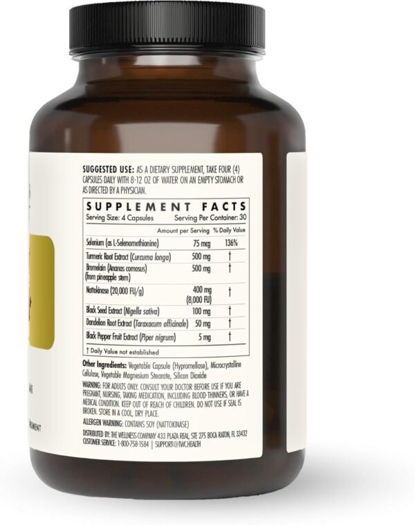 The Wellness Company Ultimate Spike Detox | 120 Capsules | 3-in-1 Formula with Nattokinase, Bromelain, and Curcumin | Non-GMO, Gluten-Free - Image 3