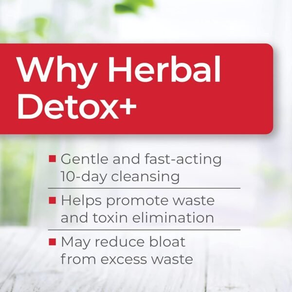 Health Plus Herbal Detox+ (10-Day Cleanse) 40 Capsules, 20 Servings - Image 3