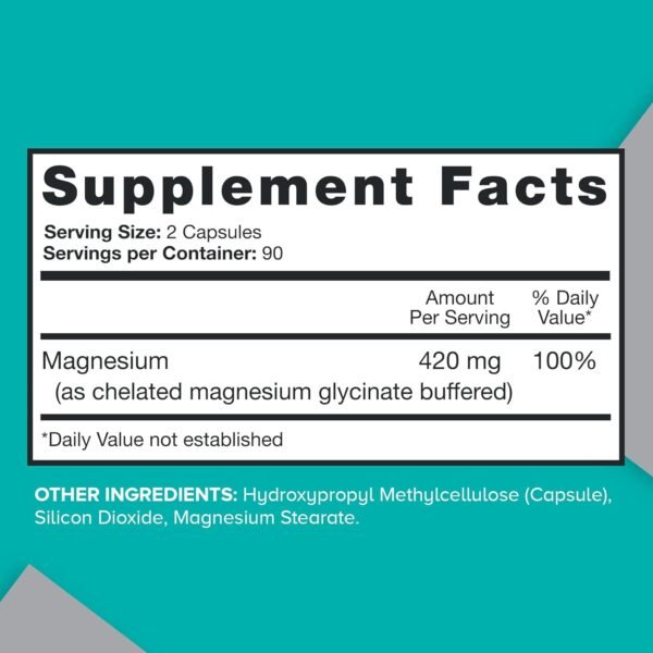 Qunol Magnesium Capsules 420mg, 100% DV, High Absorption Magnesium Supplement, Extra Strength, Bone and Muscle Health Supplement, 180 Count - Image 5