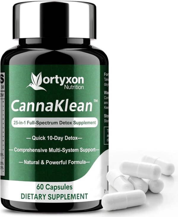 25-in-ONE CannaKlean & Detox Capsules - Natural Detox Cleanse, Natural Herbal Formula for Body Purification, Kidney & Liver (60 Capsules) -1 Pack
